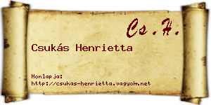 Csukás Henrietta névjegykártya