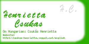 henrietta csukas business card